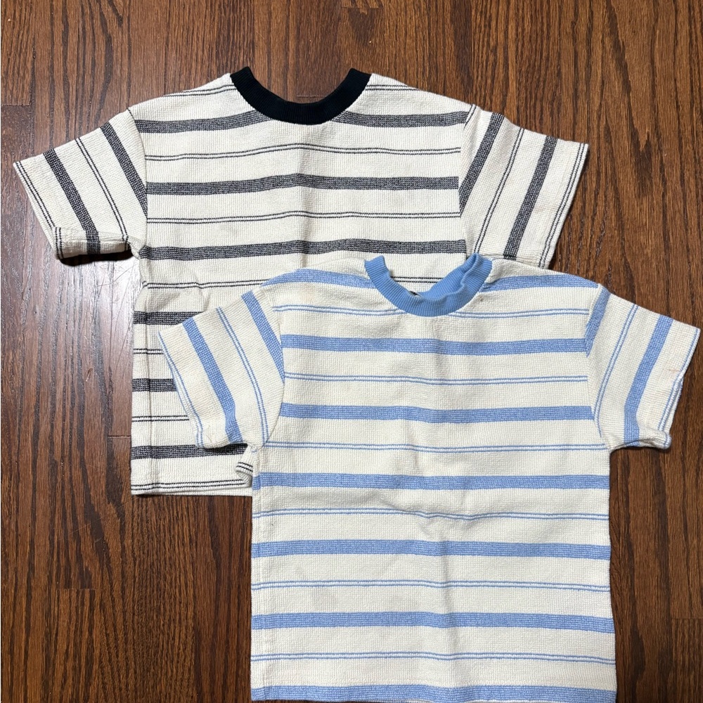 H&M Kids Striped Tees - Black and Blue